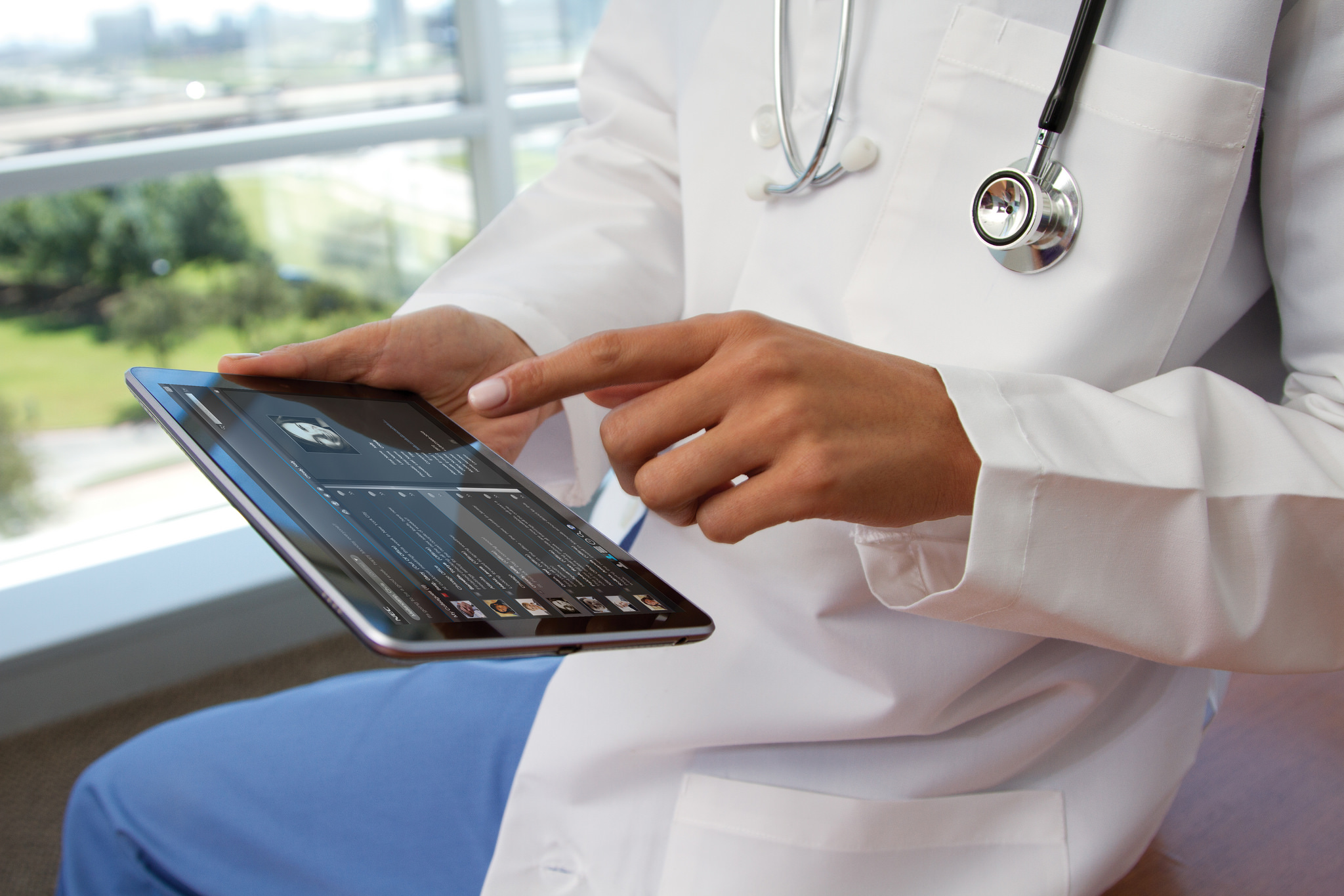 Doctor using a tablet